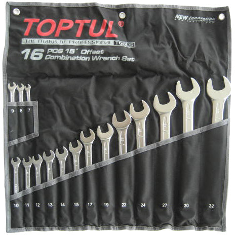 Toptul ROE Spanner Set 16pc 7-32mm
