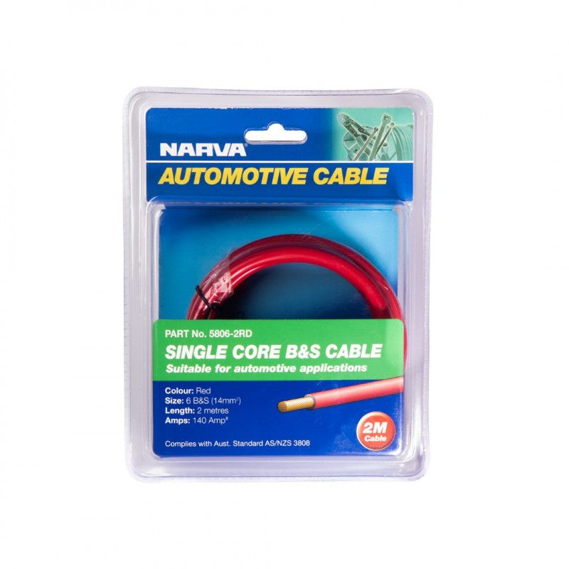 Narva BATTERY CABLE 6B&S 140A 2M RED