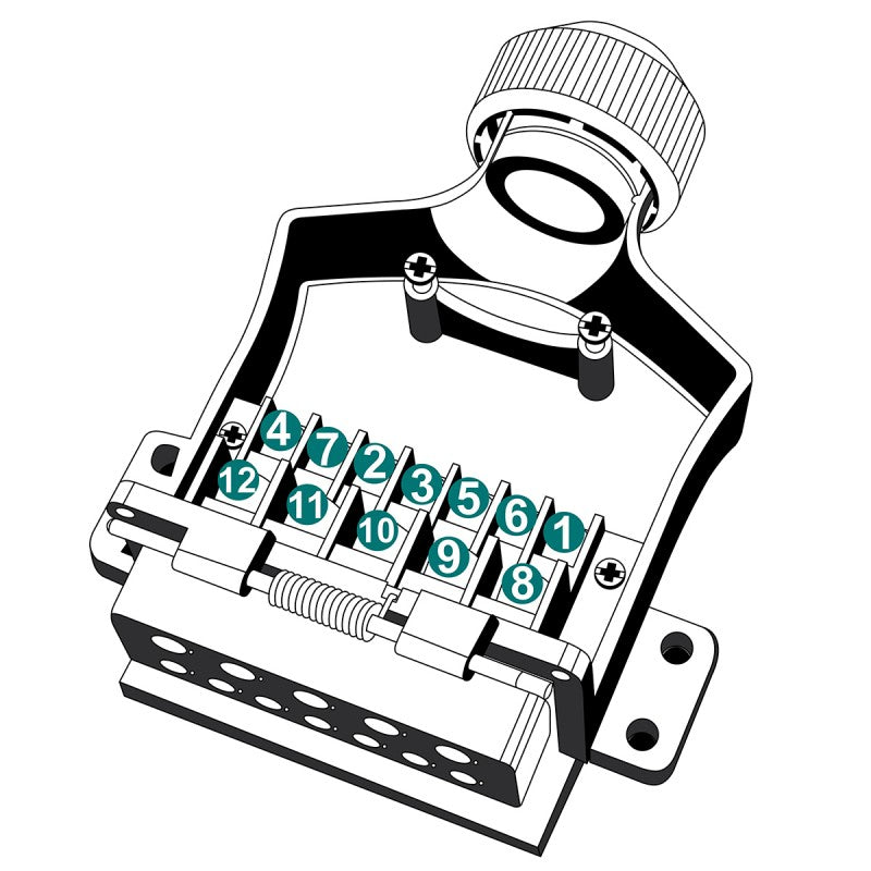 KT 12 PIN FLAT METAL TRAILER SOCKET