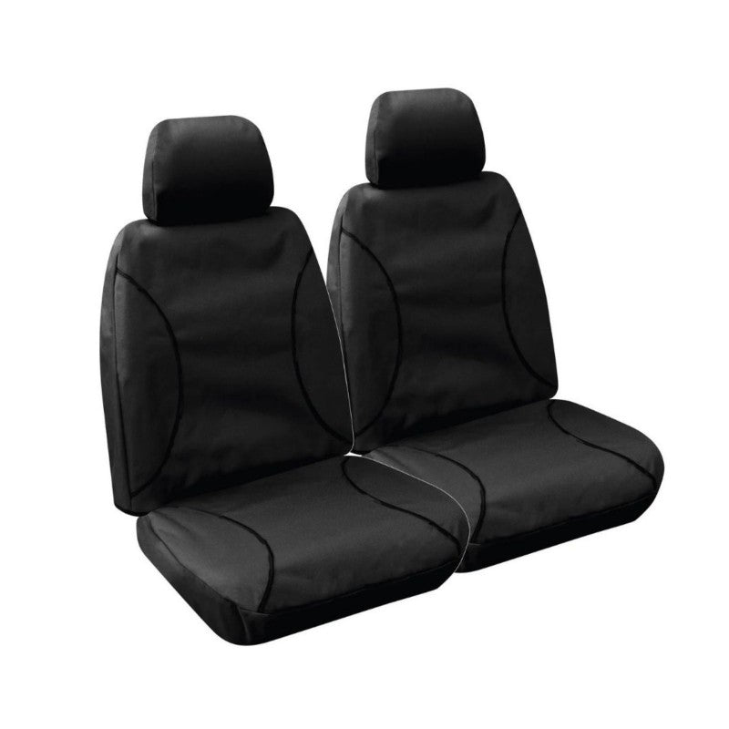 TRADIES BLACK CANVAS FRONT SEAT COVERS - FORD PY T6.2 2022-ON