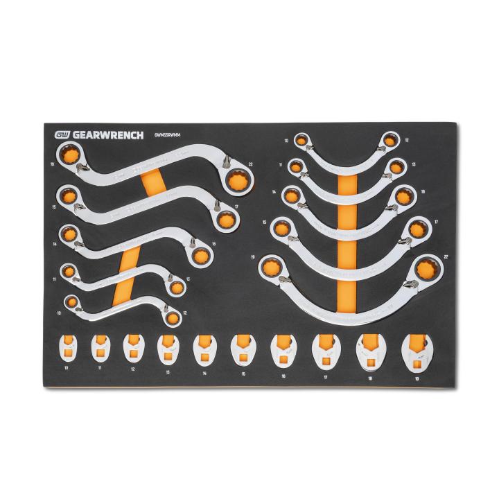 GW 20 Piece Speciality Ratcheting Metric Wrench Set In EVA Tray New
