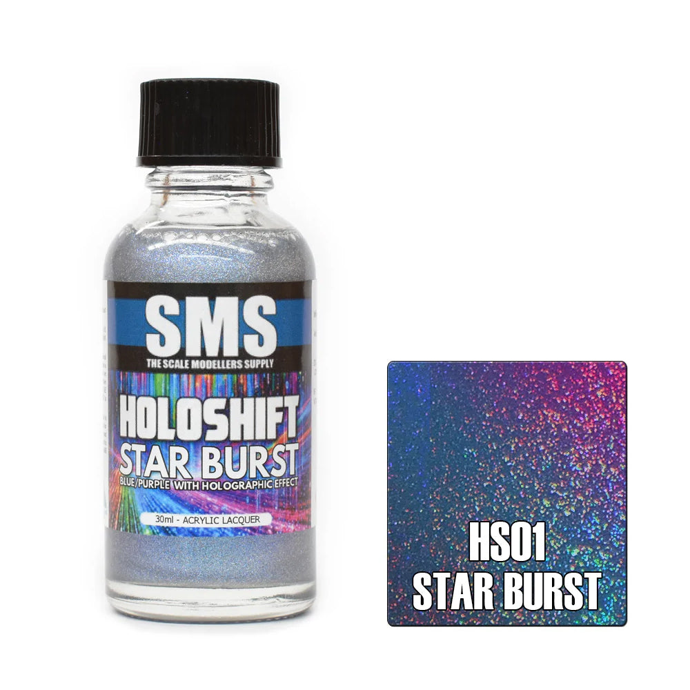SMS Airbrush paint 30Ml Holoshift Star Burst Blue/Purple/Holo Acrylic Lacquer Scale Modellers Supply