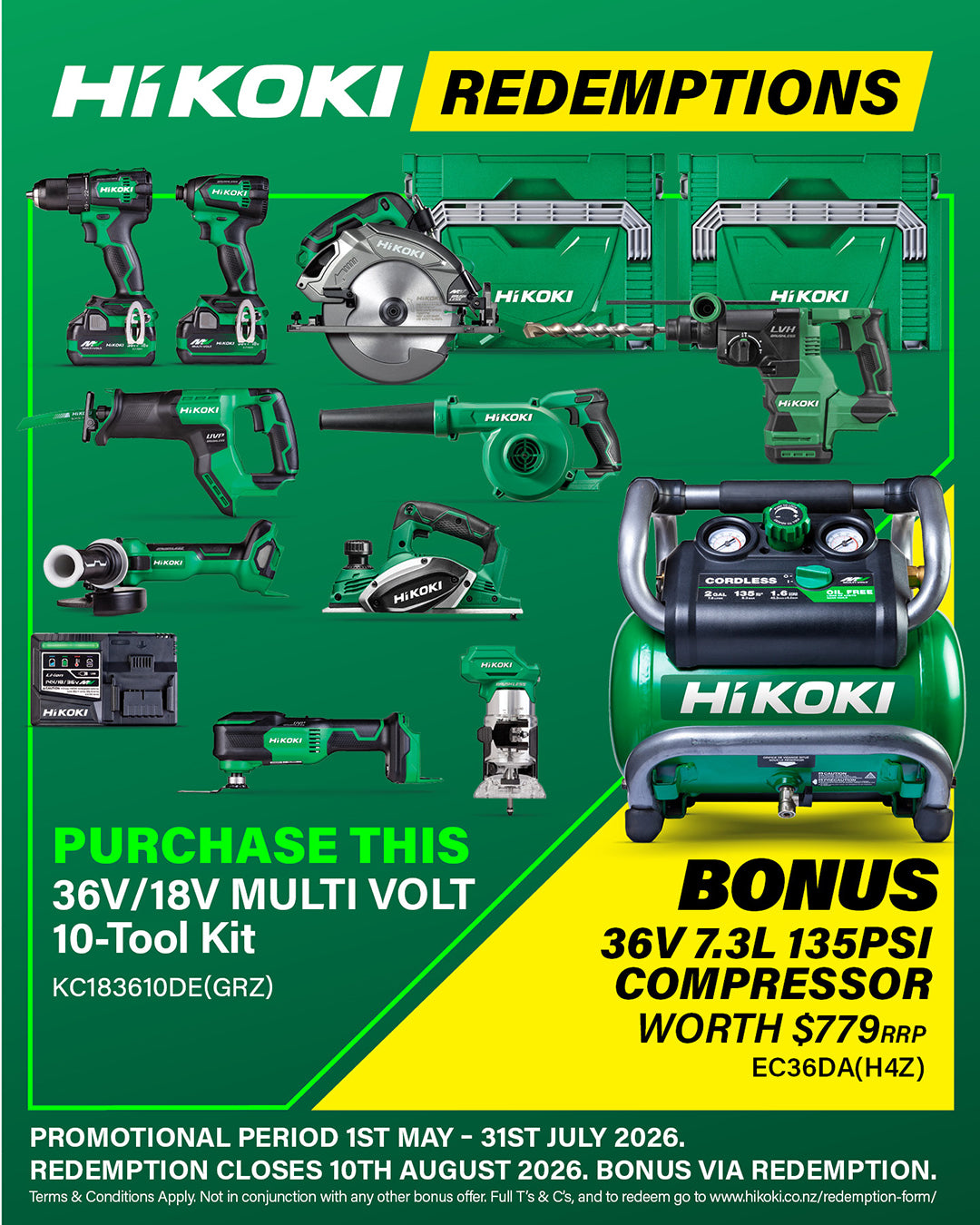 Hikoki 18V/36V 10 Tool Combo Kit