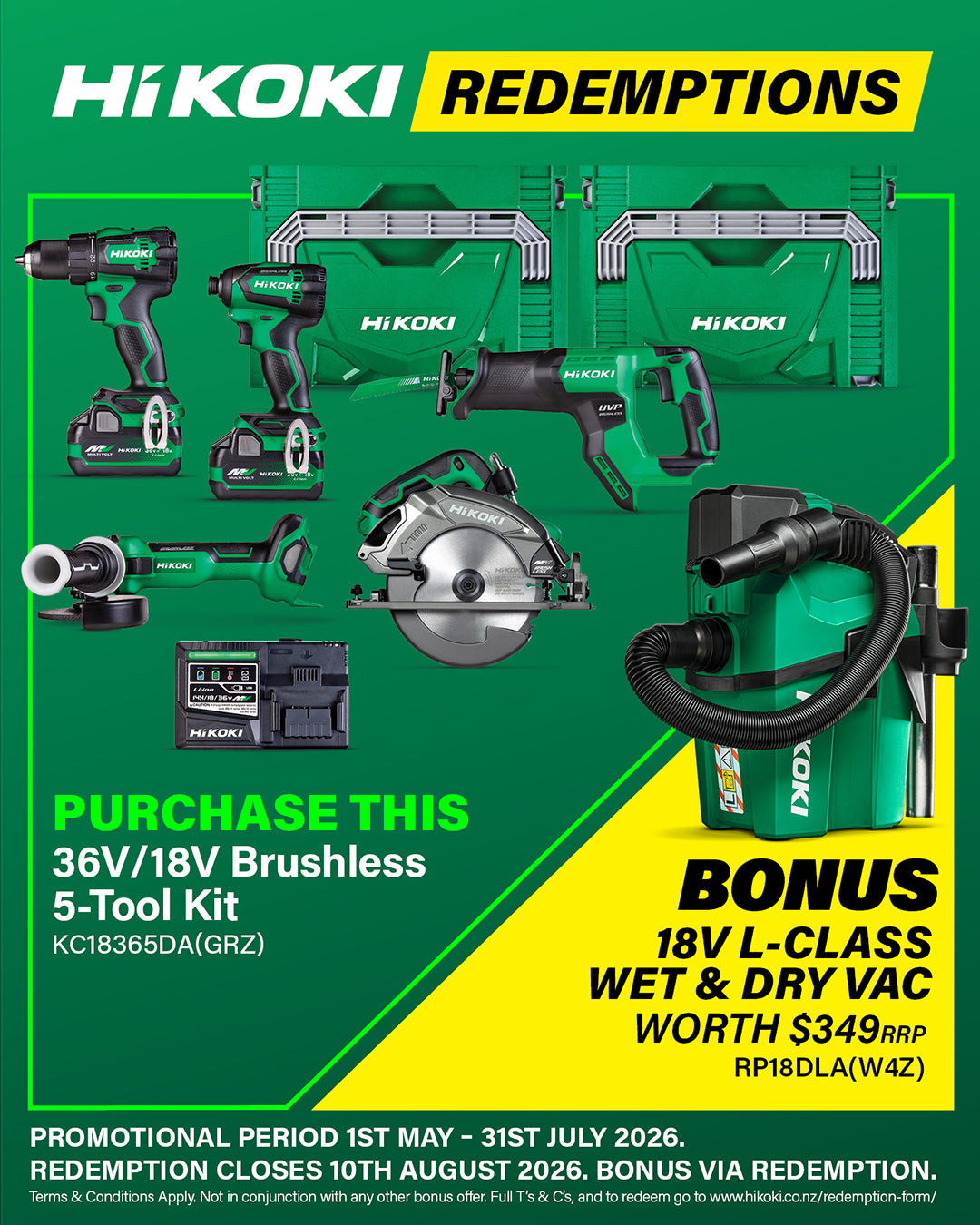 Hikoki 18V/36V 5 Tool Combo Kit