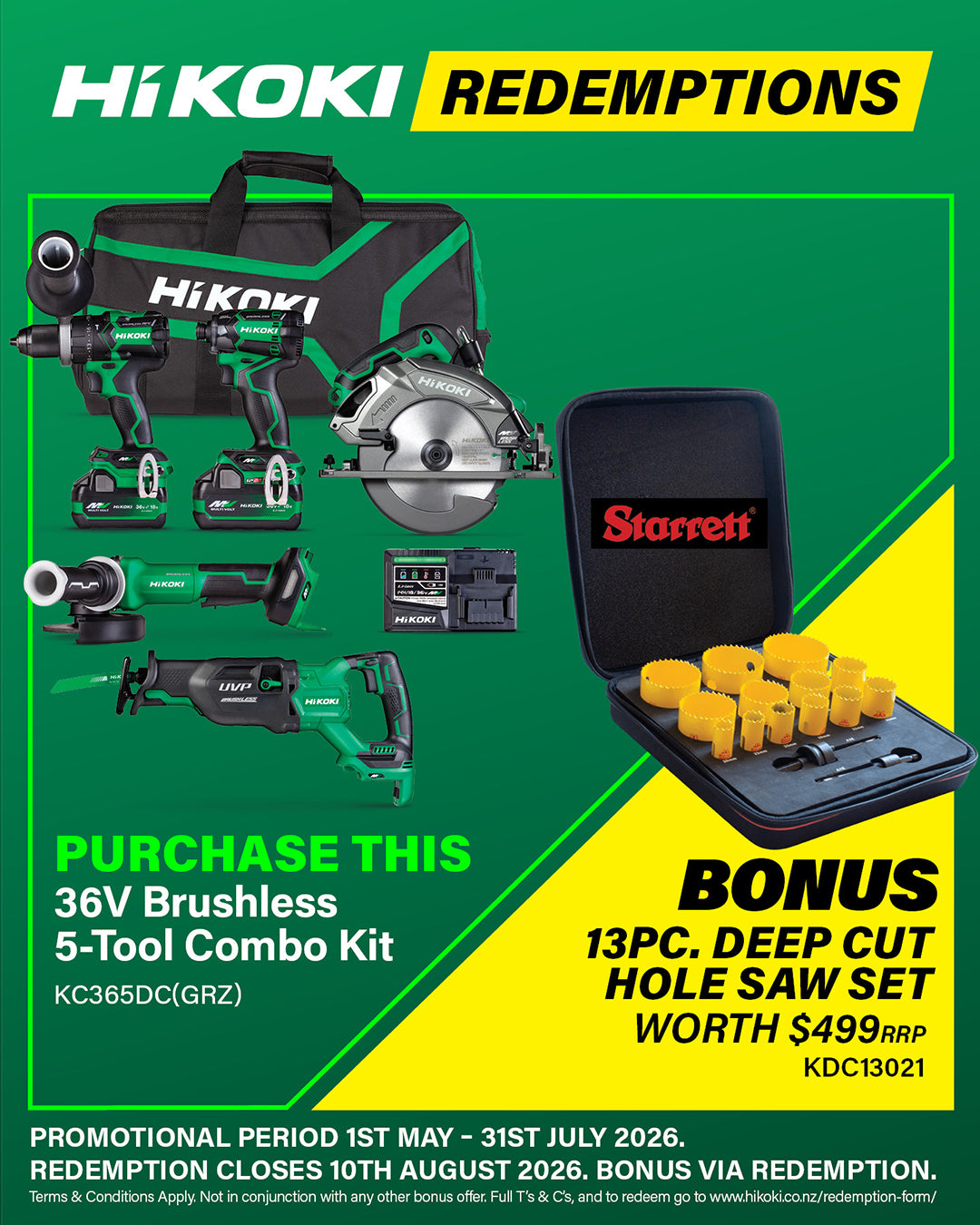 Hikoki 36V 5 Tool Combo Kit