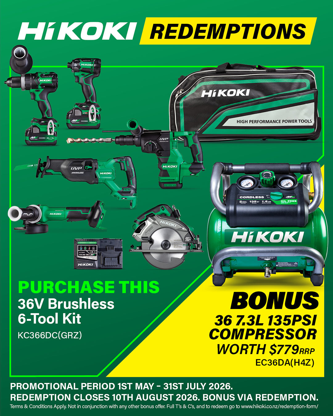 Hikoki 36V 6 Tool Combo Kit