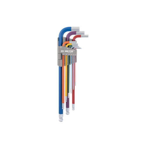 King Tony Extra Long Ball Hex Key Set Rainbow 1.5-10mm