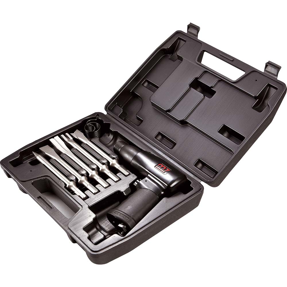 M7 5Pc Air Hammer Kit W/ Round Shank Chisel Set 175mm