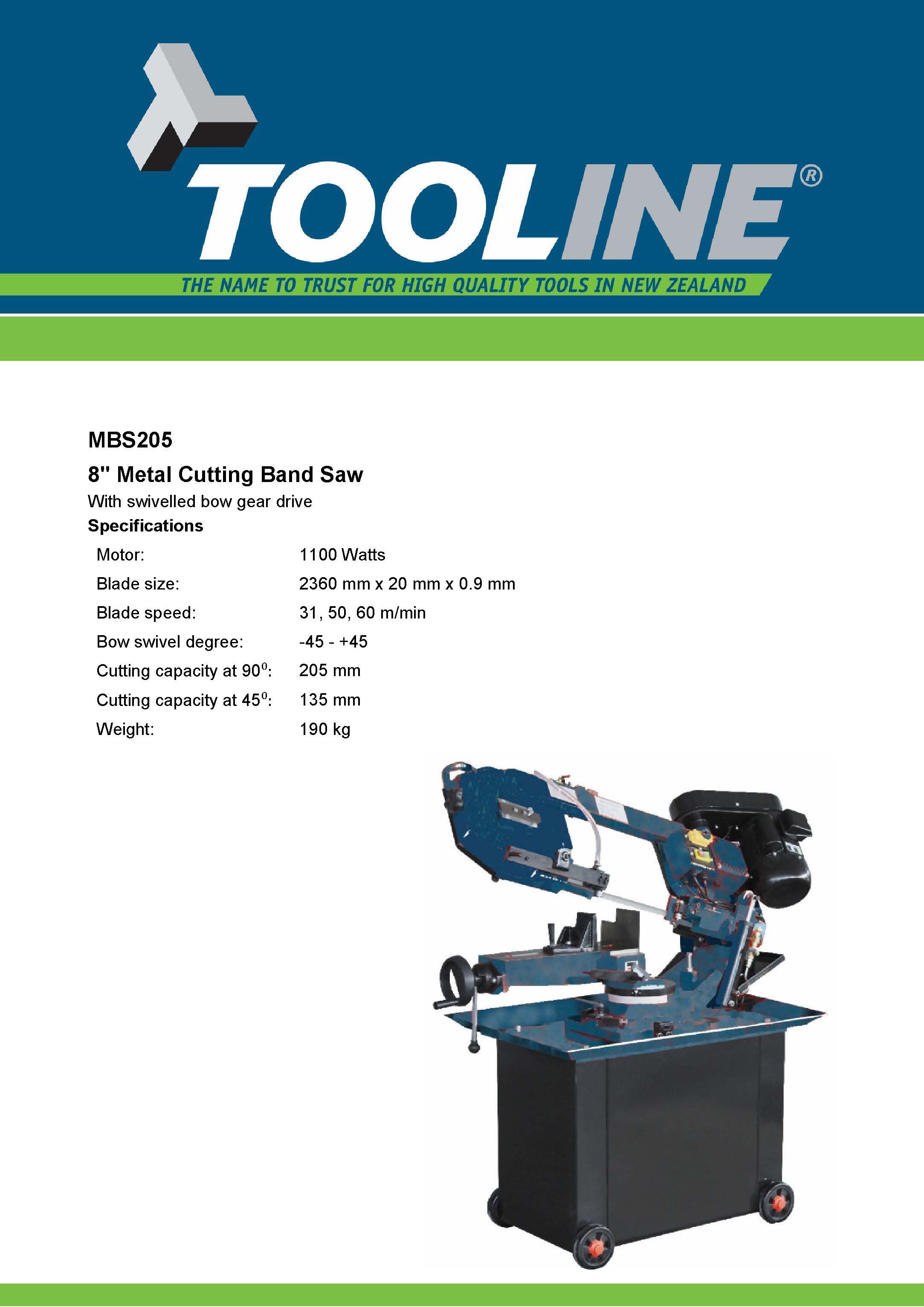 Tooline 205mm Bandsaw