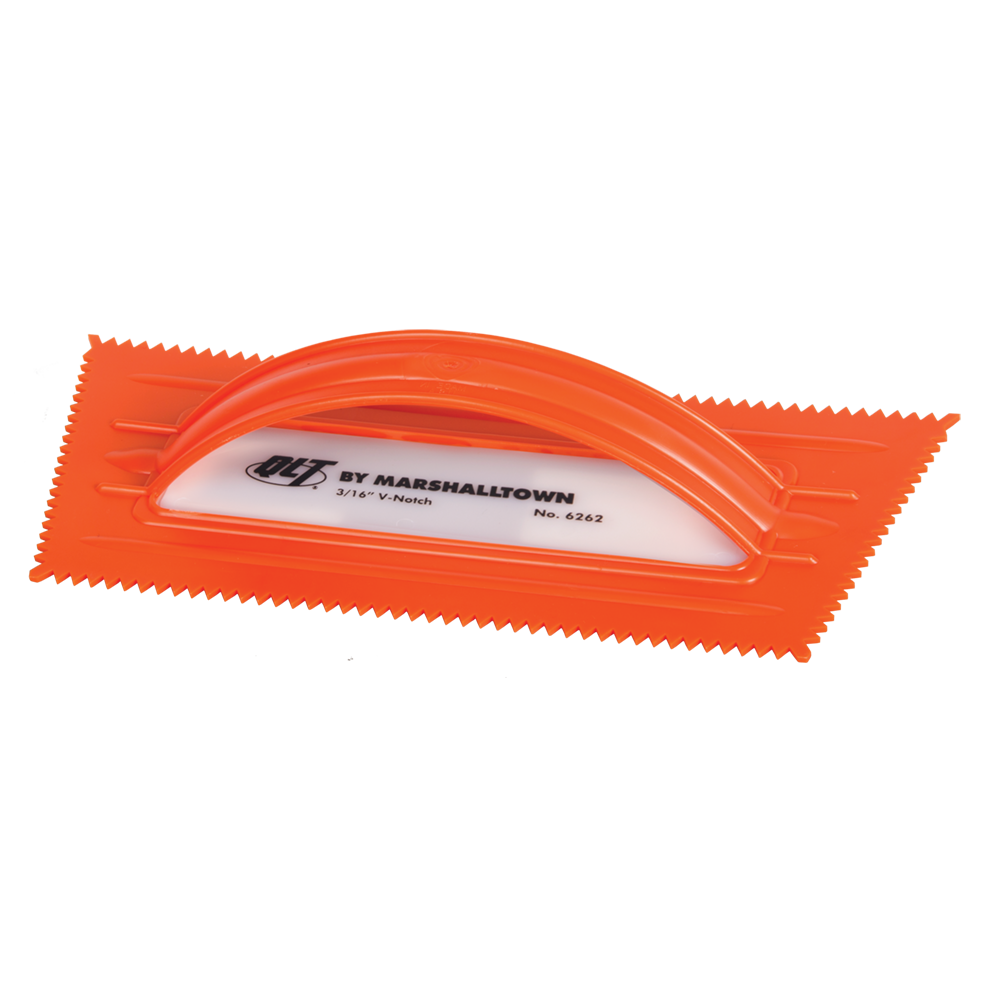 MARSHALLTOWN #6262 PLASTIC V-NOTCHED TROWEL-ORANGE - 5.0mm