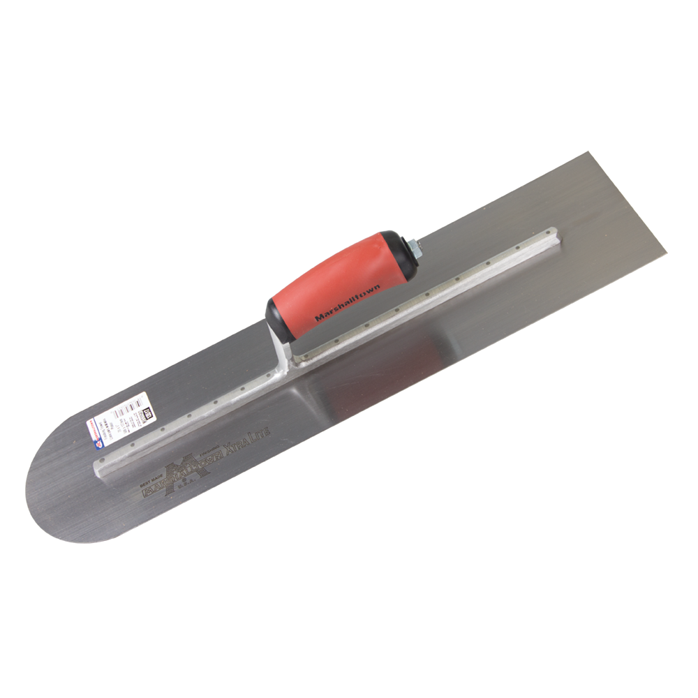 MARSHALLTOWN #CARBON STEEL ONE ROUND END FINISHING TROWEL - 500mm x 125mm