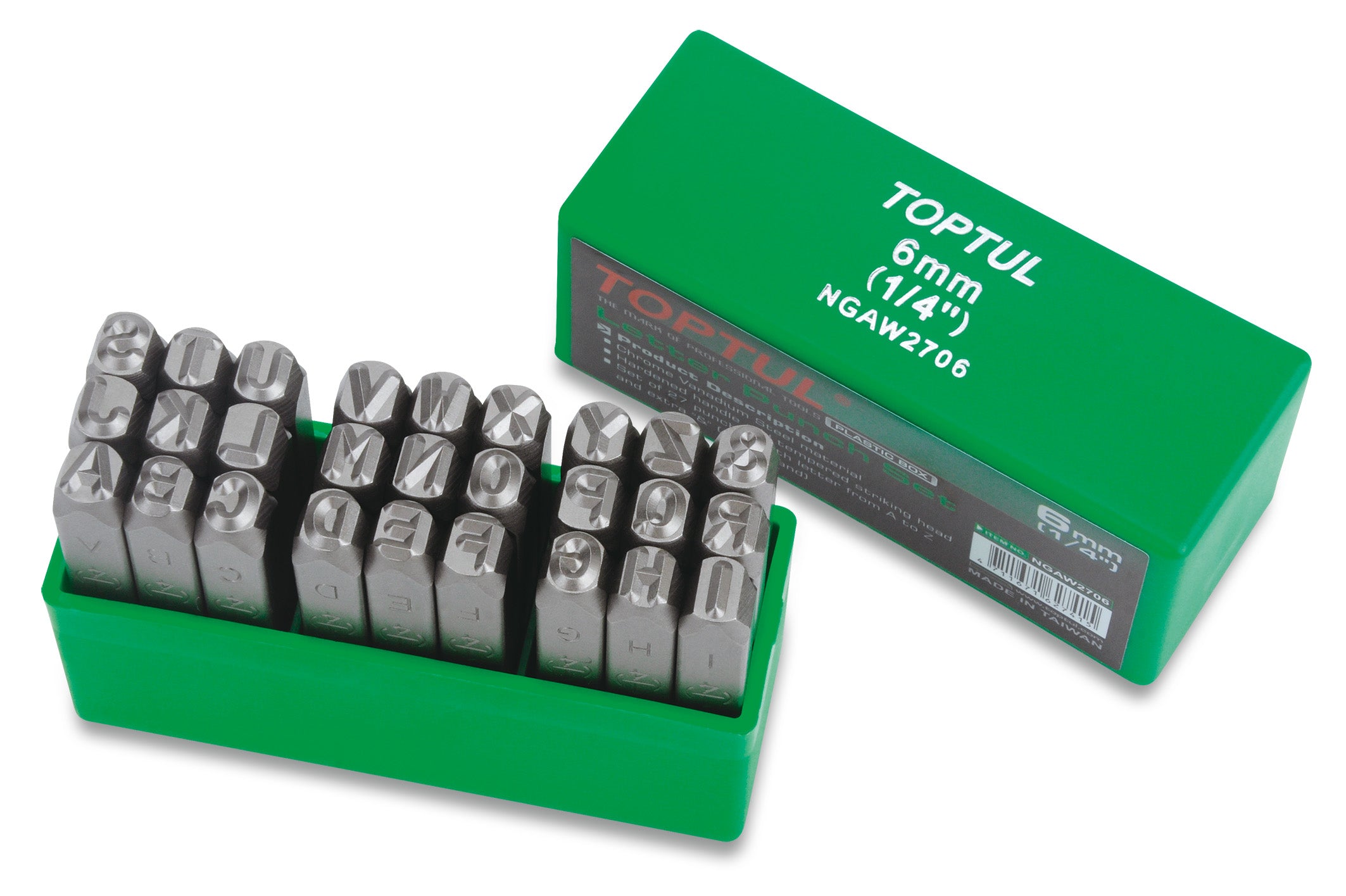 Toptul Letter Punch Set 27pcs 6mm