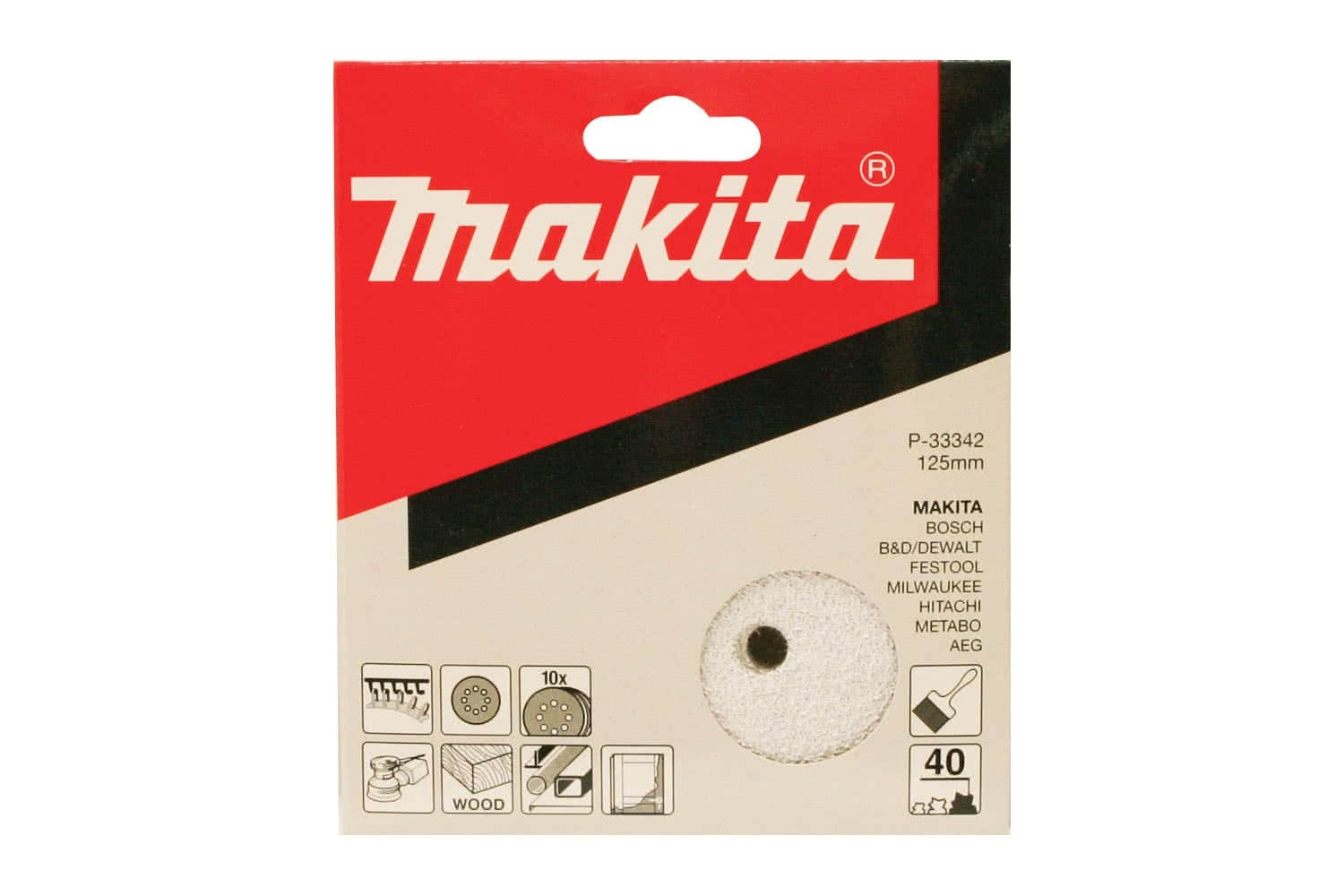 Makita VELC.DISC 180g150mm WHITE PK10 BO6040