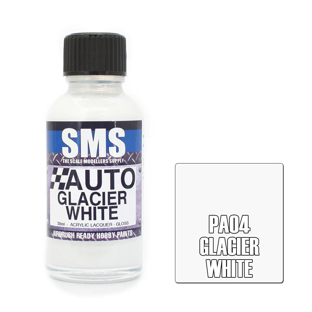 SMS Airbrush paint 30Ml Auto Colour Glacier White Scale Modellers Supply