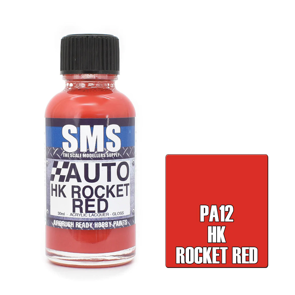 SMS Airbrush paint 30Ml Auto Hk Rocket Red Scale Modellers Supply
