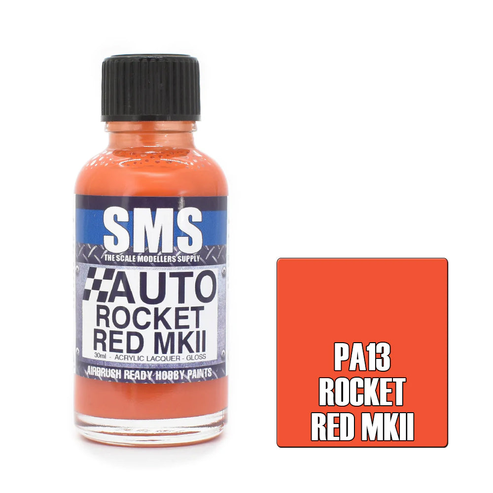 SMS Airbrush paint 30Ml Auto Rocket Red Mkii Scale Modellers Supply
