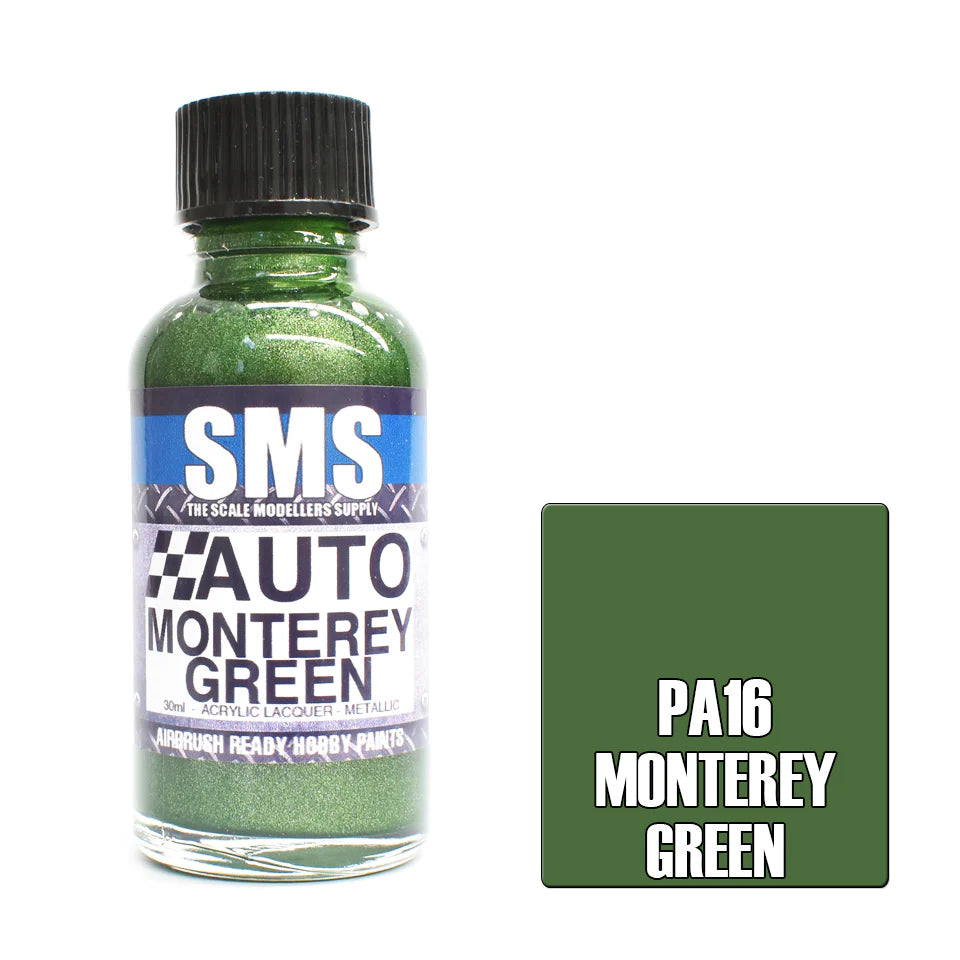 SMS Airbrush paint 30Ml Auto Colour Monterey Green Scale Modellers Supply