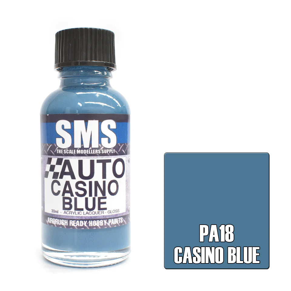 SMS Airbrush paint 30Ml Auto Colour Casino Blue Scale Modellers Supply
