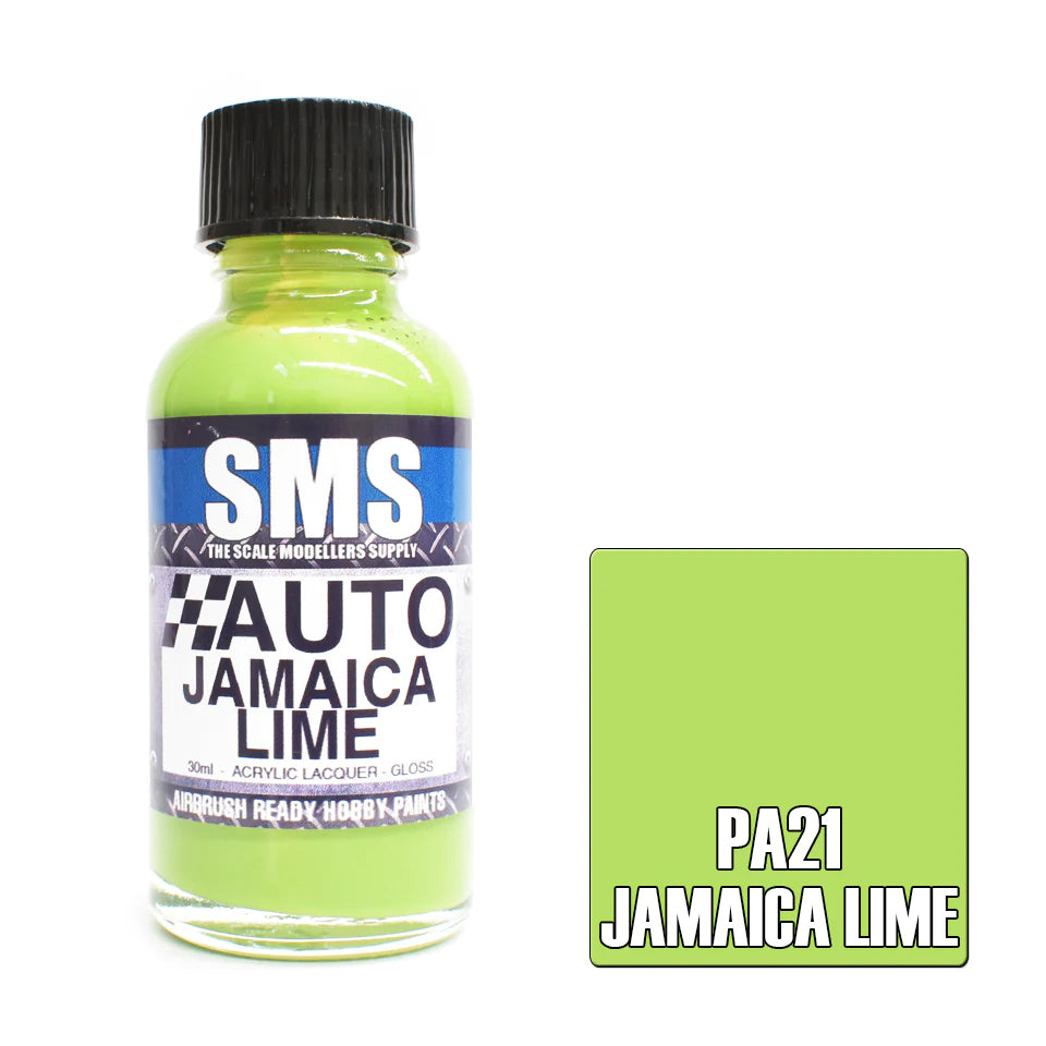 SMS Airbrush paint 30Ml Auto Colour Jamaica Lime Scale Modellers Supply