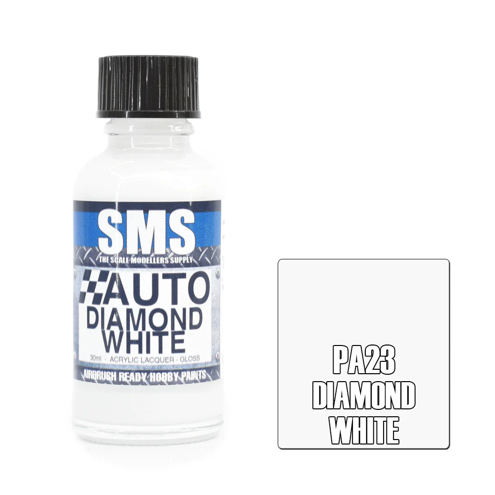 SMS Airbrush paint 30Ml Diamond White Acrylic Lacquer Scale Modellers Supply