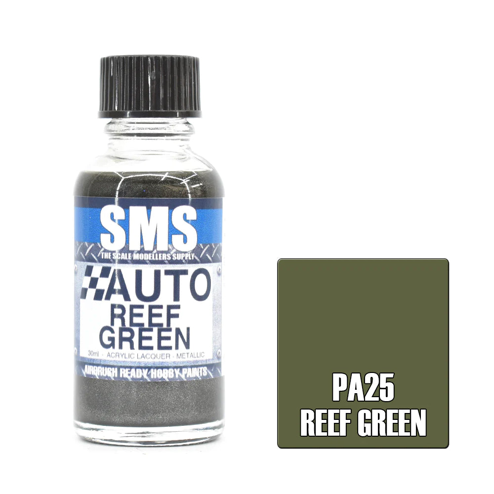 SMS Airbrush paint 30Ml Reef Green Acrylic Lacquer Scale Modellers Supply