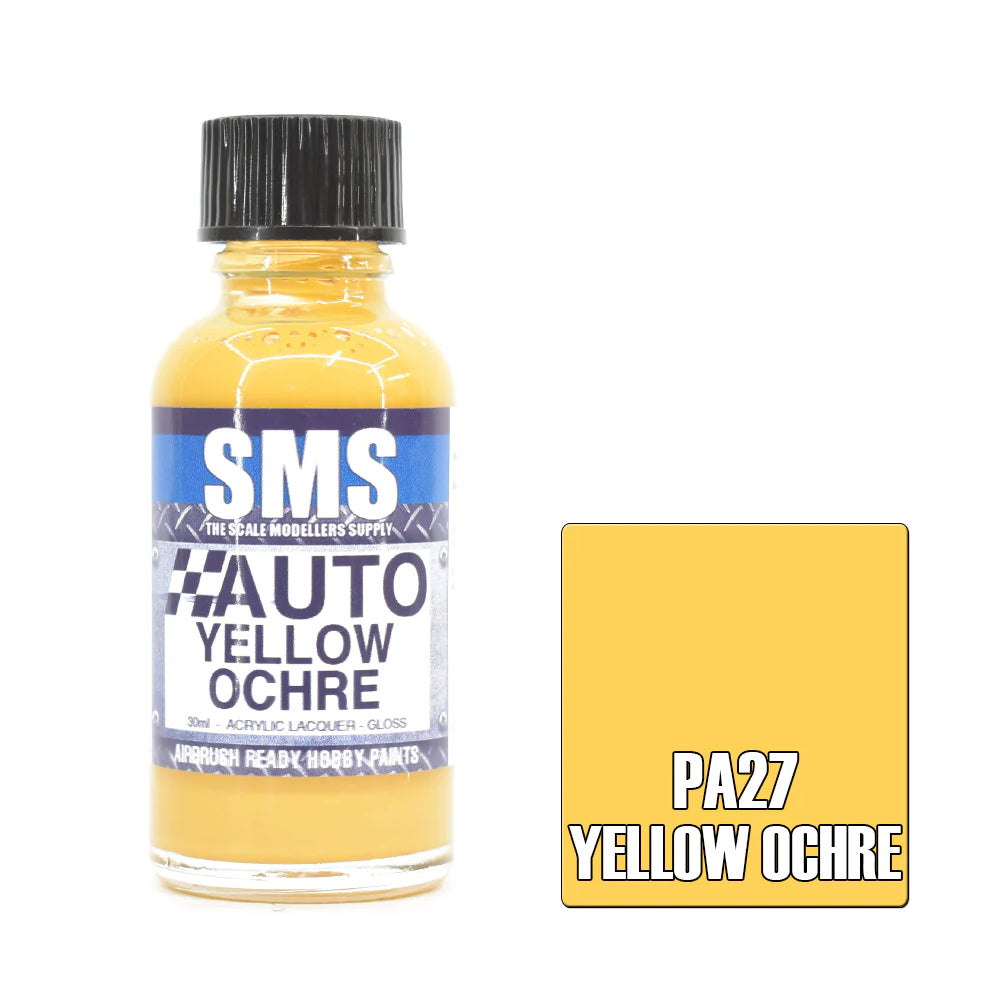 SMS Airbrush paint 30Ml Yellow Ochre Acrylic Lacquer Scale Modellers Supply