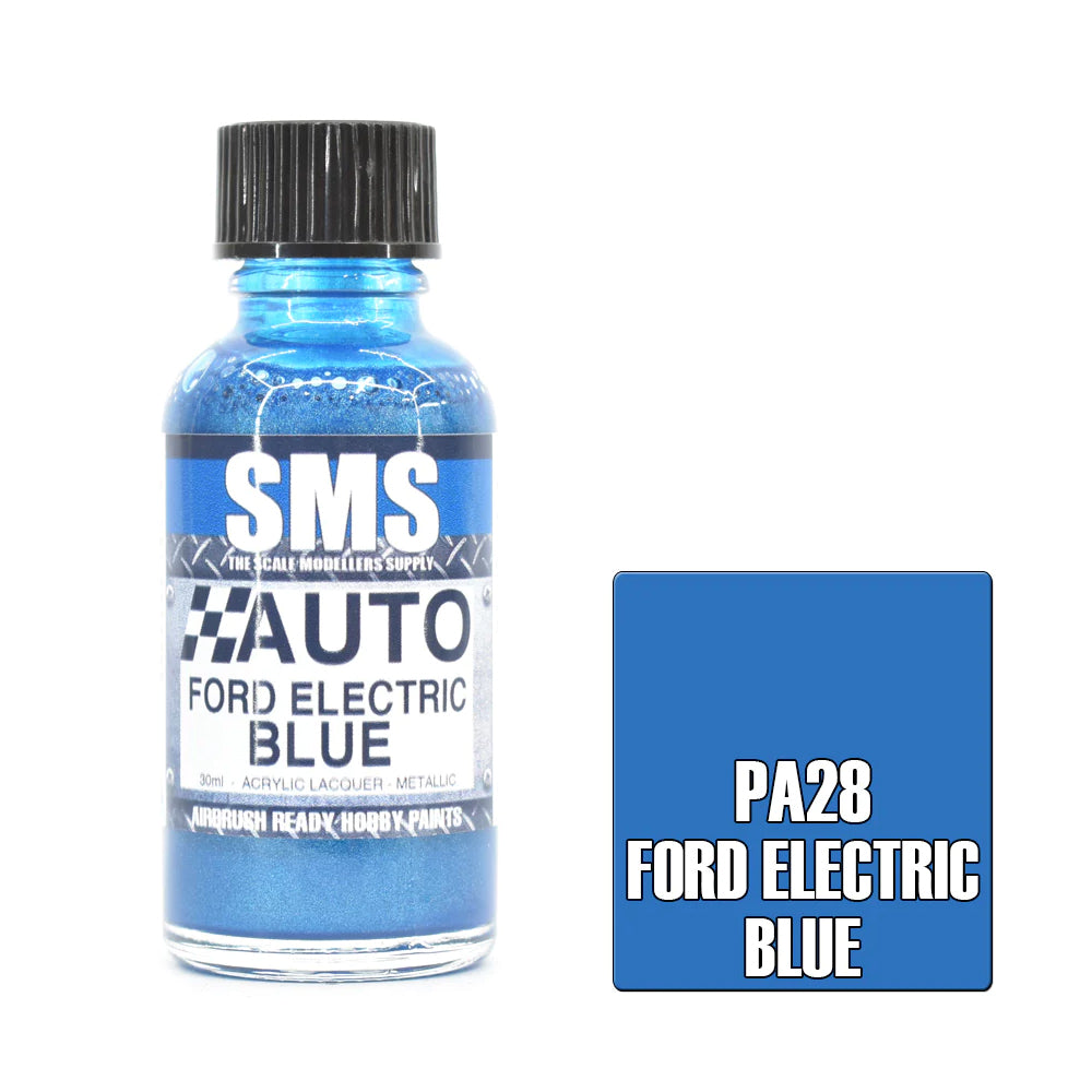 SMS Airbrush paint 30Ml Ford Electric Blue Acrylic Lacquer Scale Modellers Supply