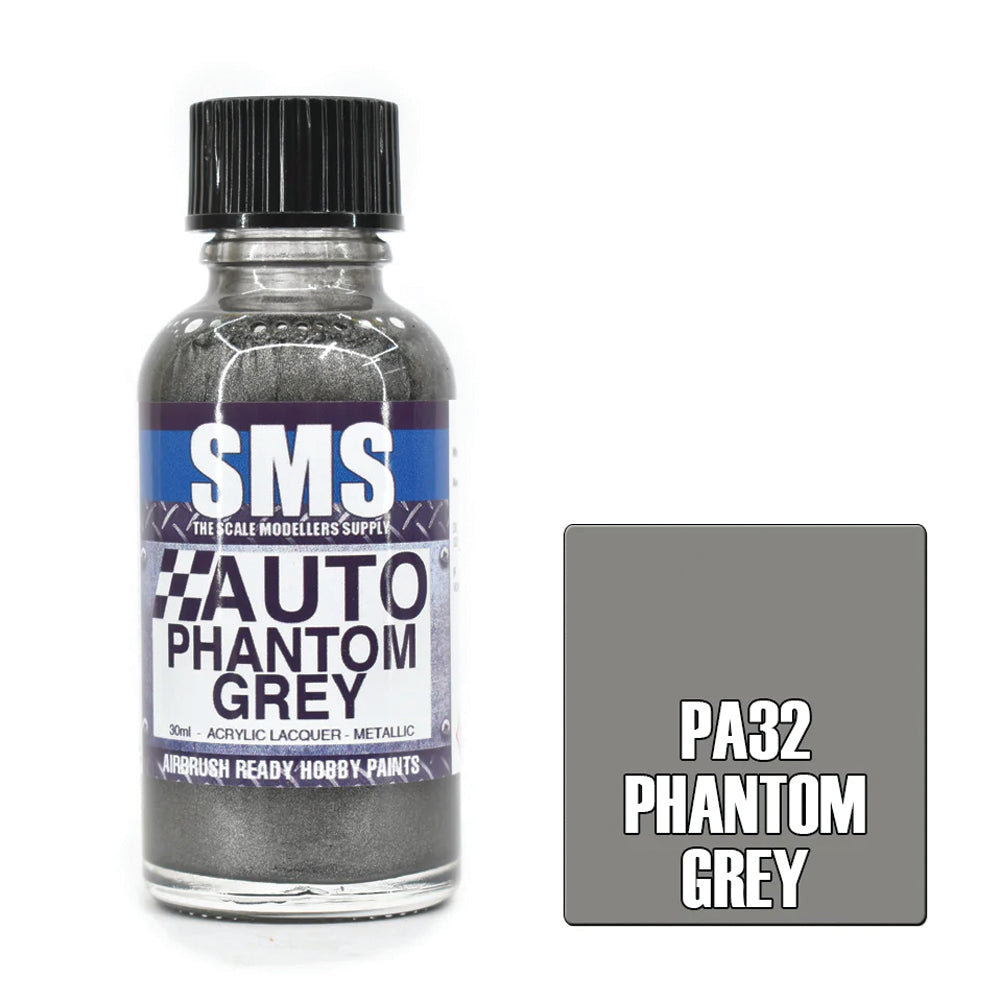SMS Airbrush paint 30Ml Phantom Grey Acrylic Lacquer Scale Modellers Supply