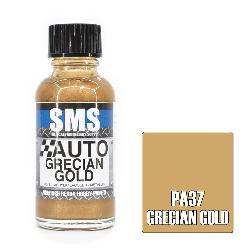 SMS Airbrush paint 30Ml Grecian Gold Acrylic Lacquer Scale Modellers Supply