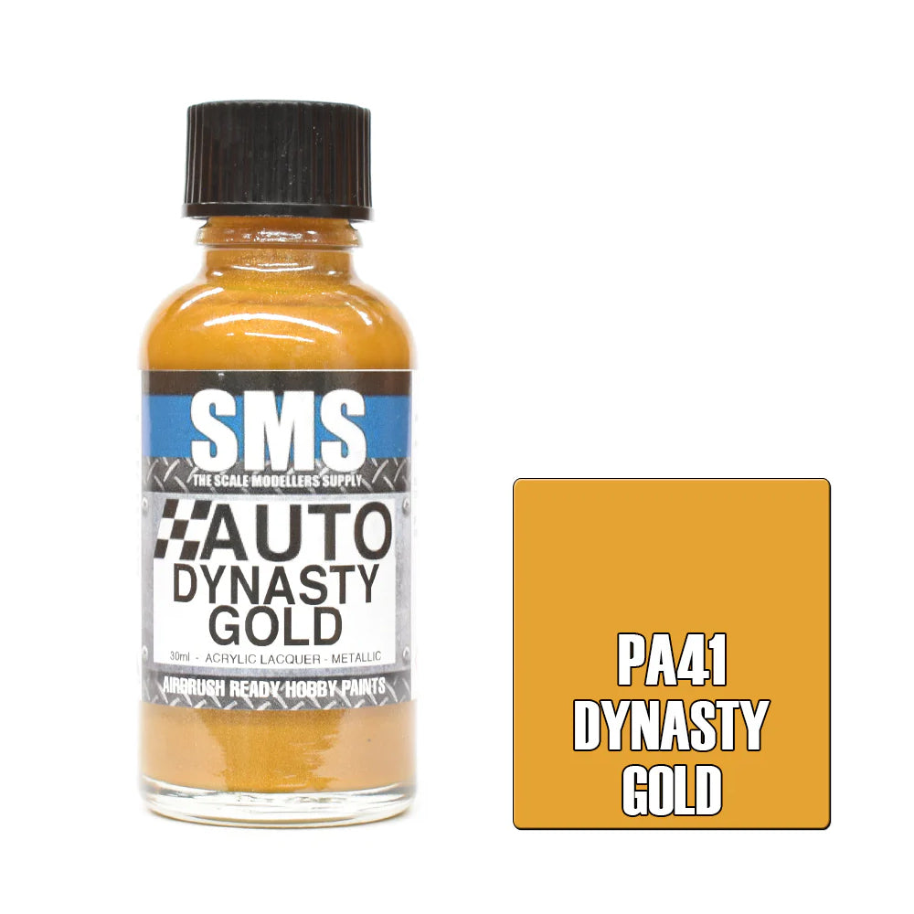 SMS Airbrush paint 30Ml Dynasty Gold Acrylic Lacquer Scale Modellers Supply