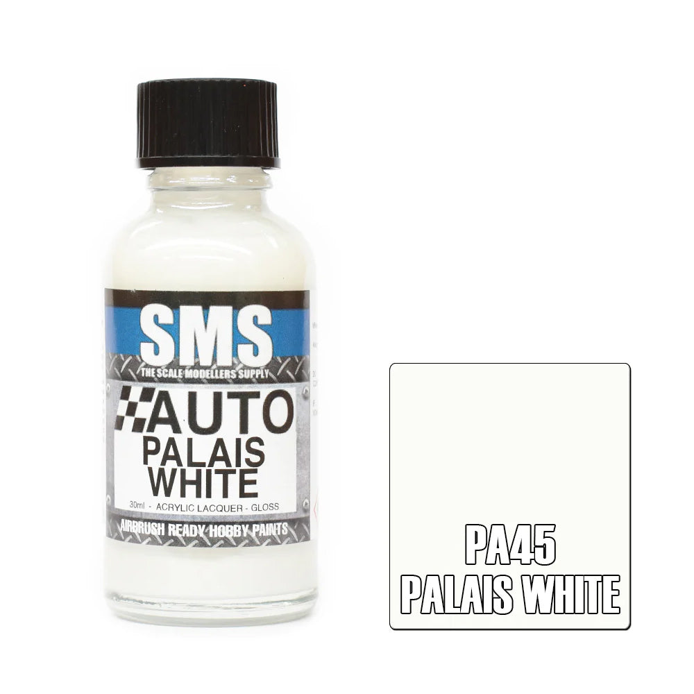 SMS Airbrush paint 30Ml Palais White Acrylic Lacquer Scale Modellers Supply