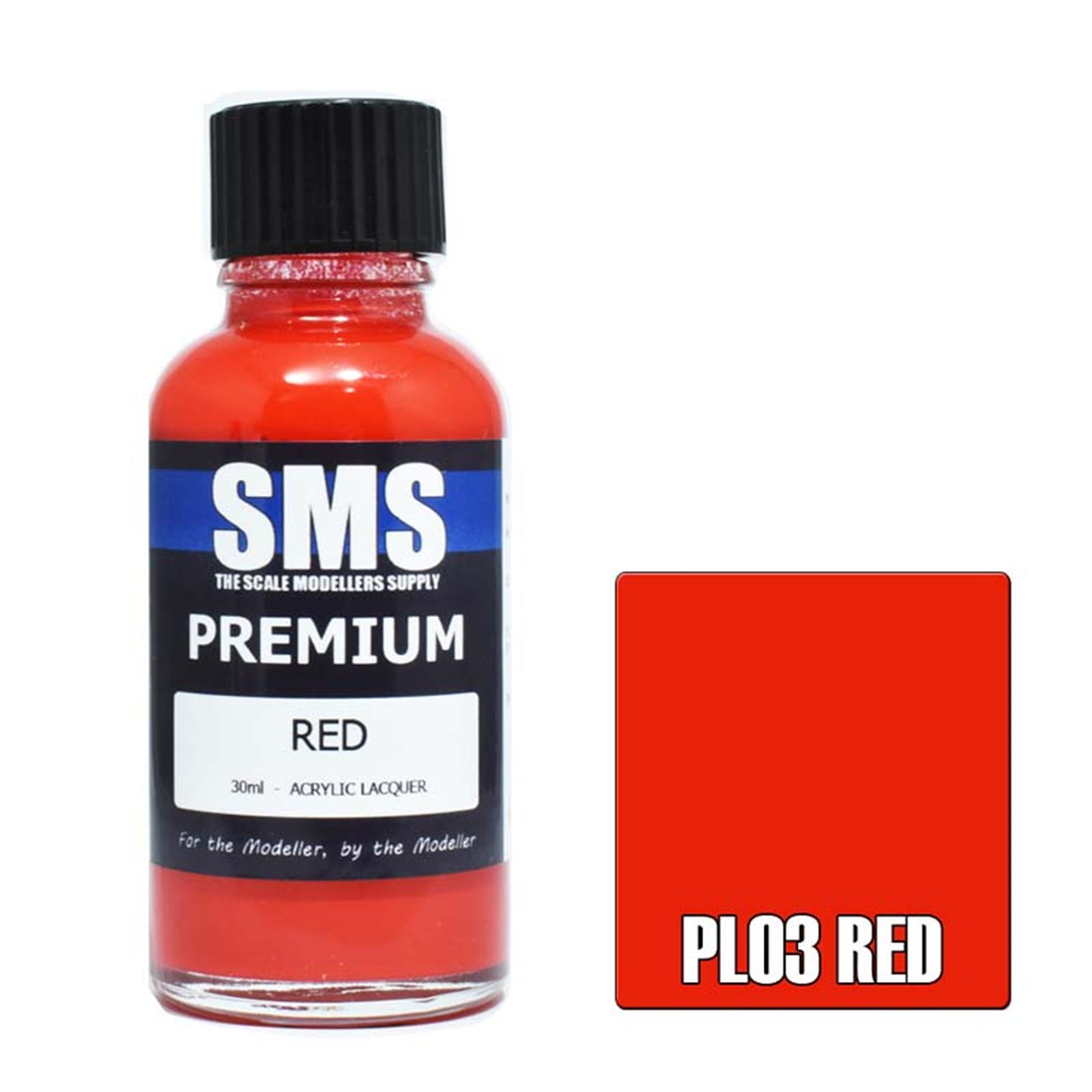 SMS Airbrush Paint 30ML PREMIUM RED ACRYLIC LACQUER