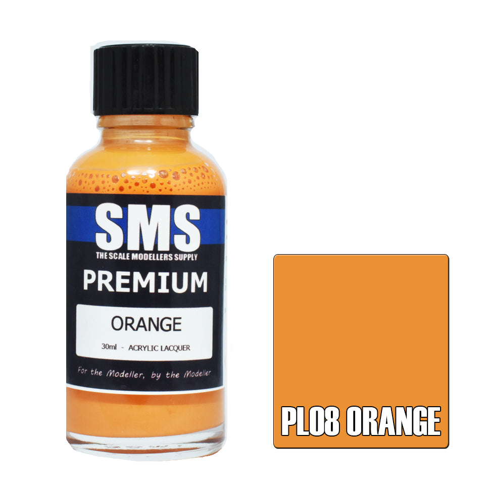 SMS Airbrush paint 30Ml Premium Orange Acrylic Lacquer Scale Modellers Supply
