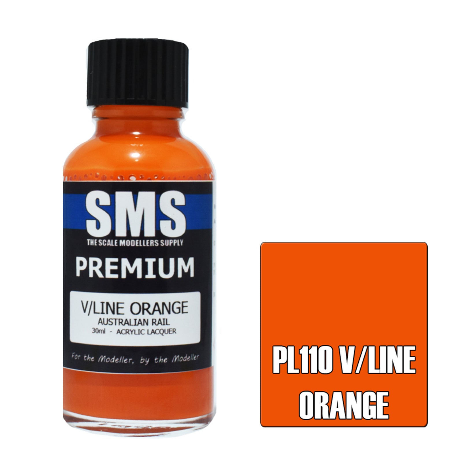 SMS Airbrush paint 30Ml Premium V/Line Orange Acrylic Lacquer Scale Modellers Supply