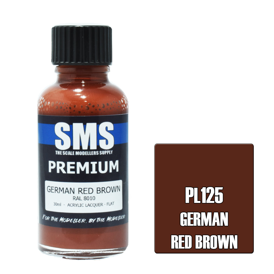 SMS Airbrush paint 30Ml Premium German Red Brown Acrylic Lacquer Scale Modellers Supply