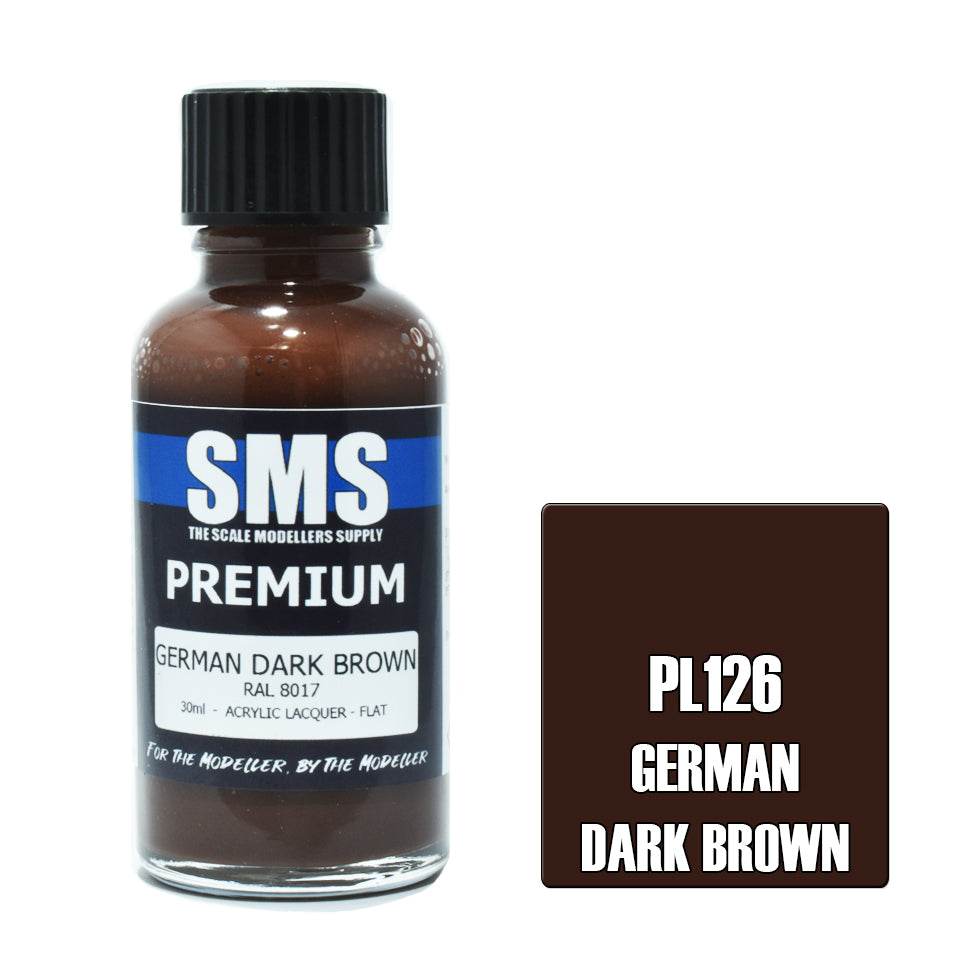 SMS Airbrush paint 30Ml Premium German Dark Brown Acrylic Lacquer Scale Modellers Supply