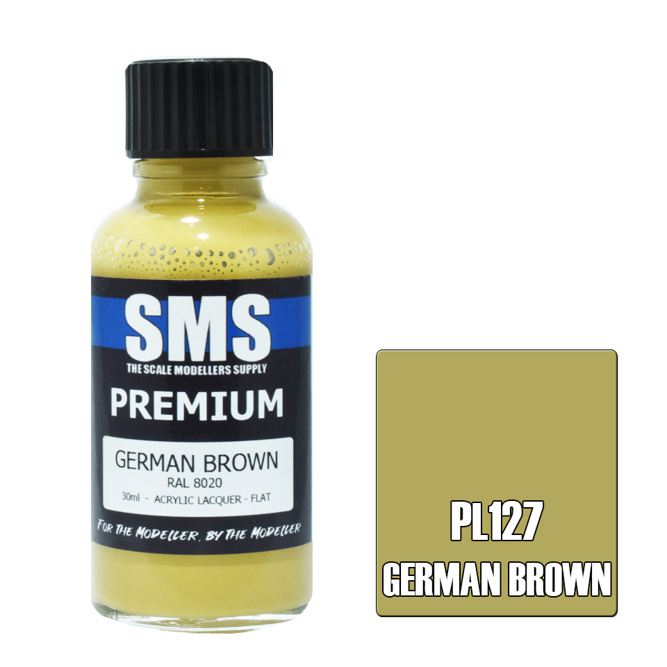 SMS Airbrush paint 30Ml Premium German Brown Acrylic Lacquer Scale Modellers Supply