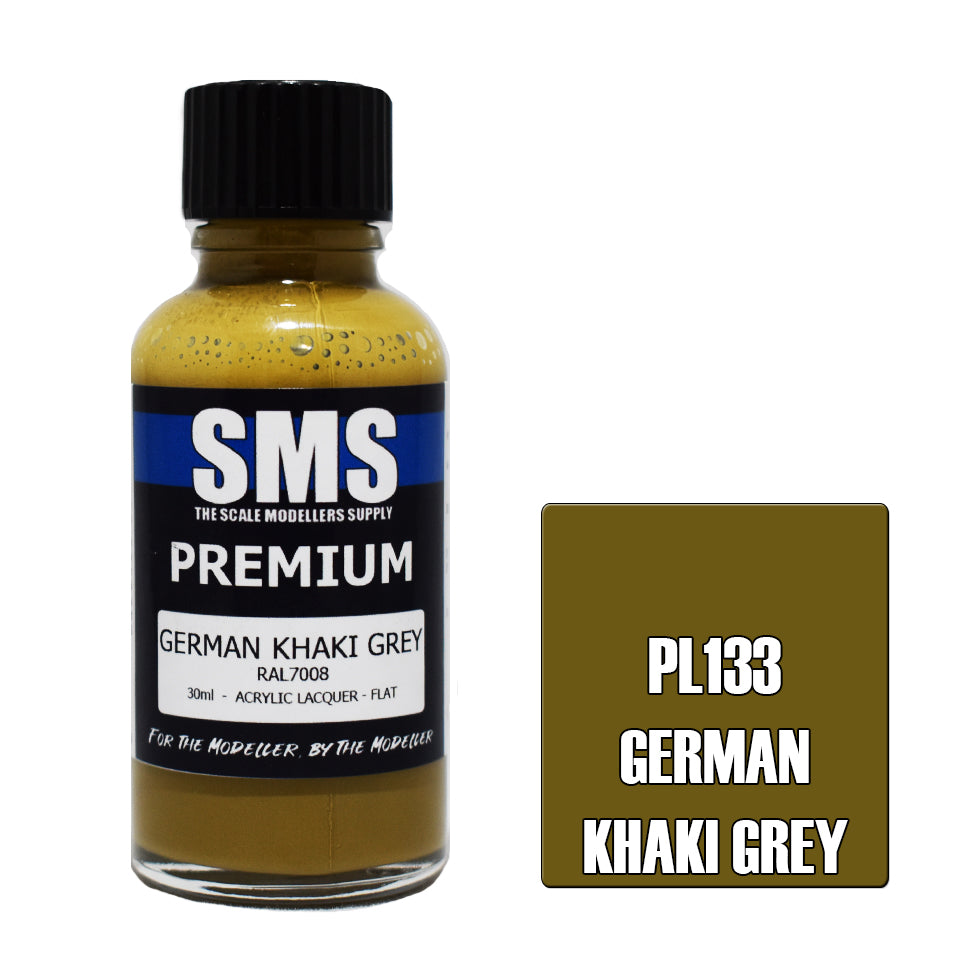 SMS Airbrush paint 30Ml Premium German Khaki Grey Acrylic Lacquer Scale Modellers Supply