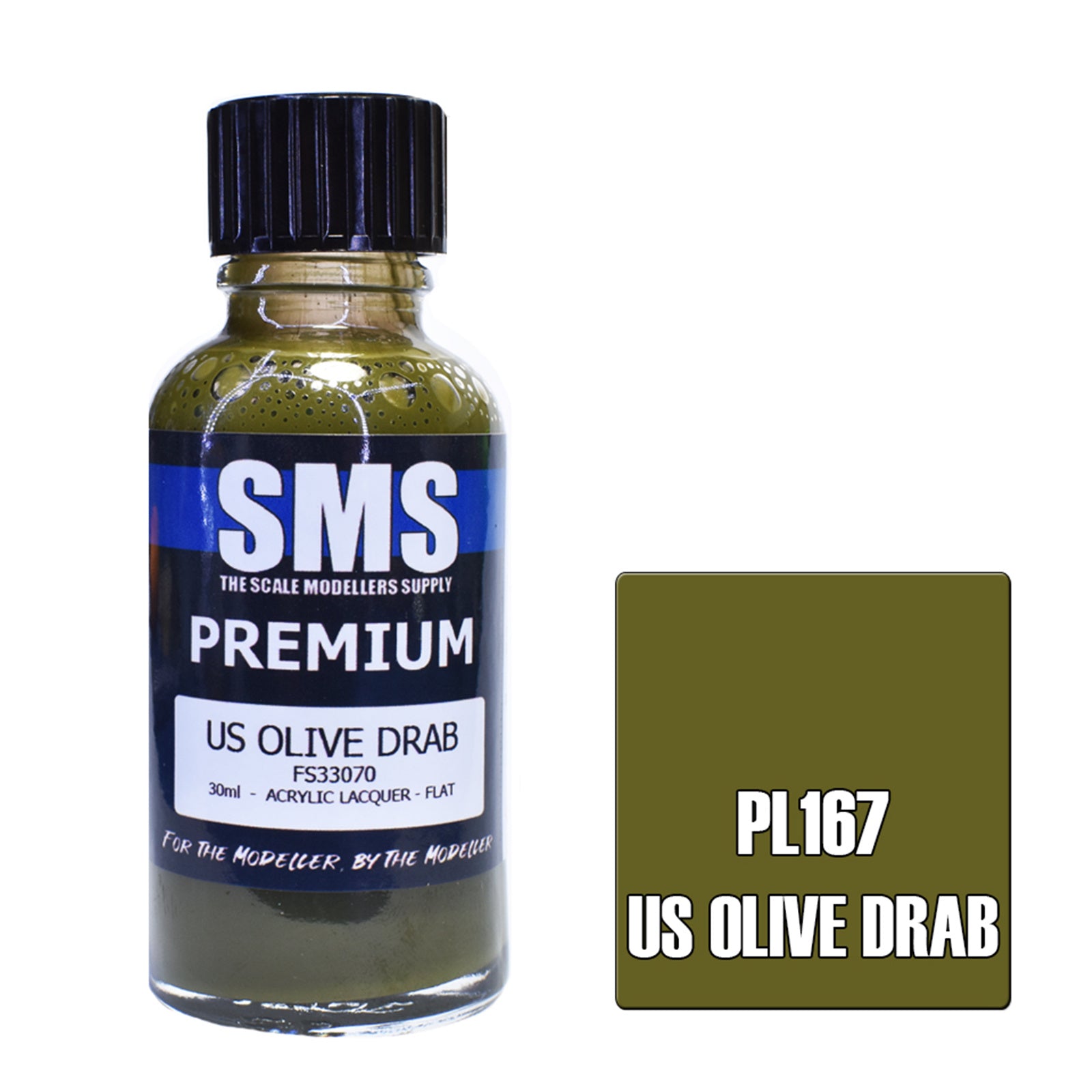 SMS Airbrush Paint 30ML PREMIUM US OLIVE DRAB ACRYLIC LACQUER