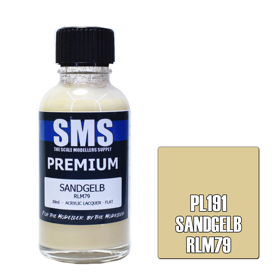 SMS Airbrush paint 30Ml Premium Sandgelb Rlm79 Acrylic Lacquer Scale Modellers Supply