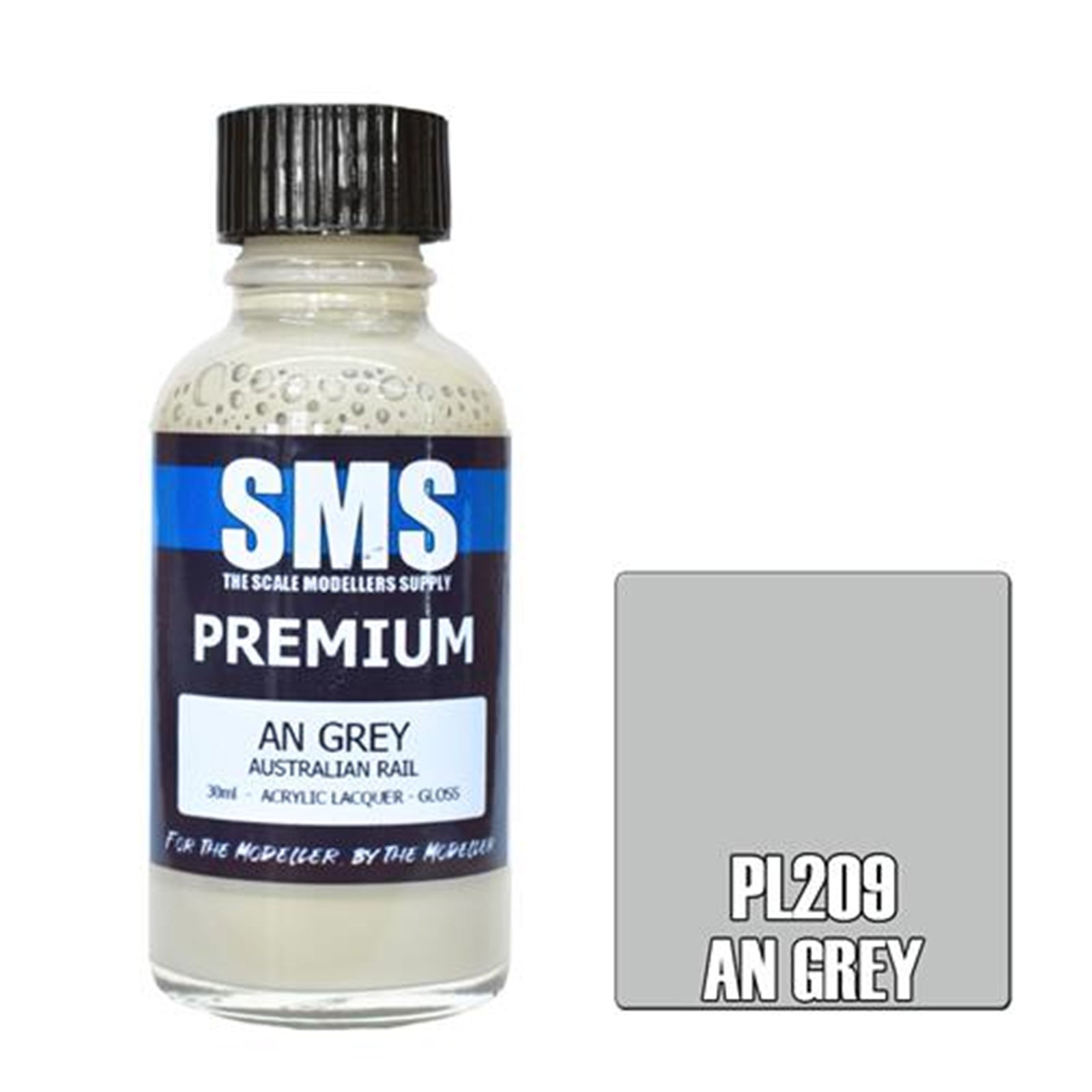 SMS Airbrush Paint 30ML PREMIUM AN GREY ACRYLIC LACQUER