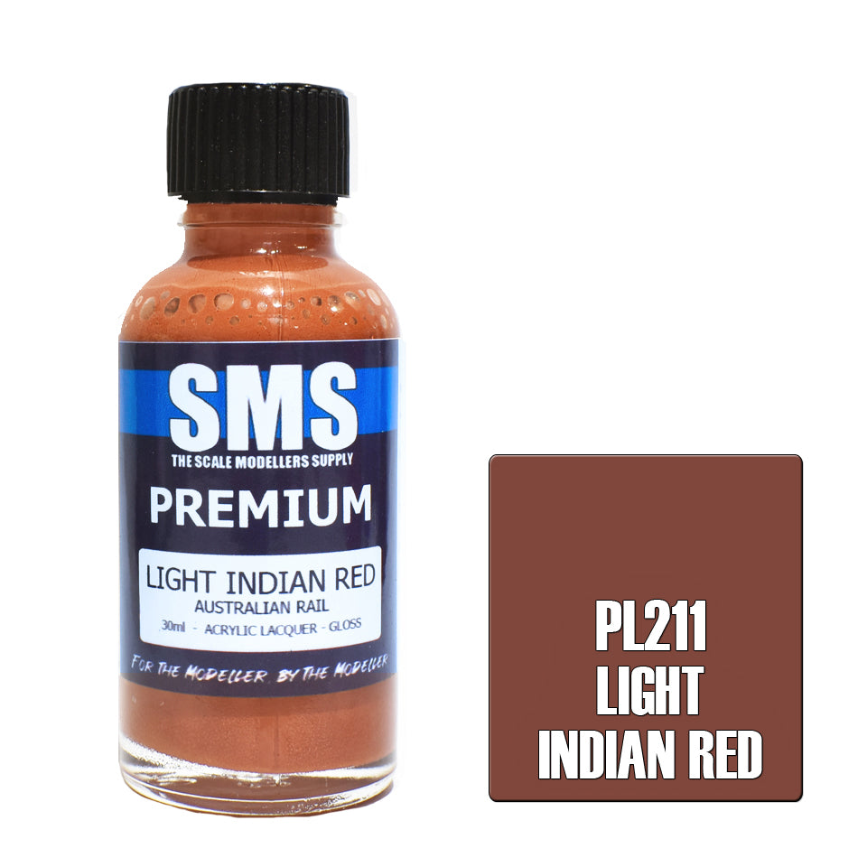 AIR BRUSH PAINT 30ML PREMIUM LIGHT INDIAN RED ACRYLIC LACQUER SCALE MODELLERS SUPPLY