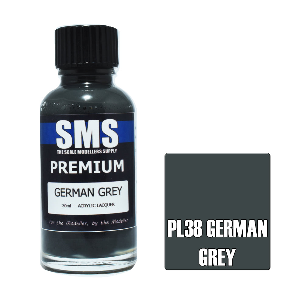 SMS Airbrush paint 30Ml Premium German Grey Acrylic Lacquer Scale Modellers Supply