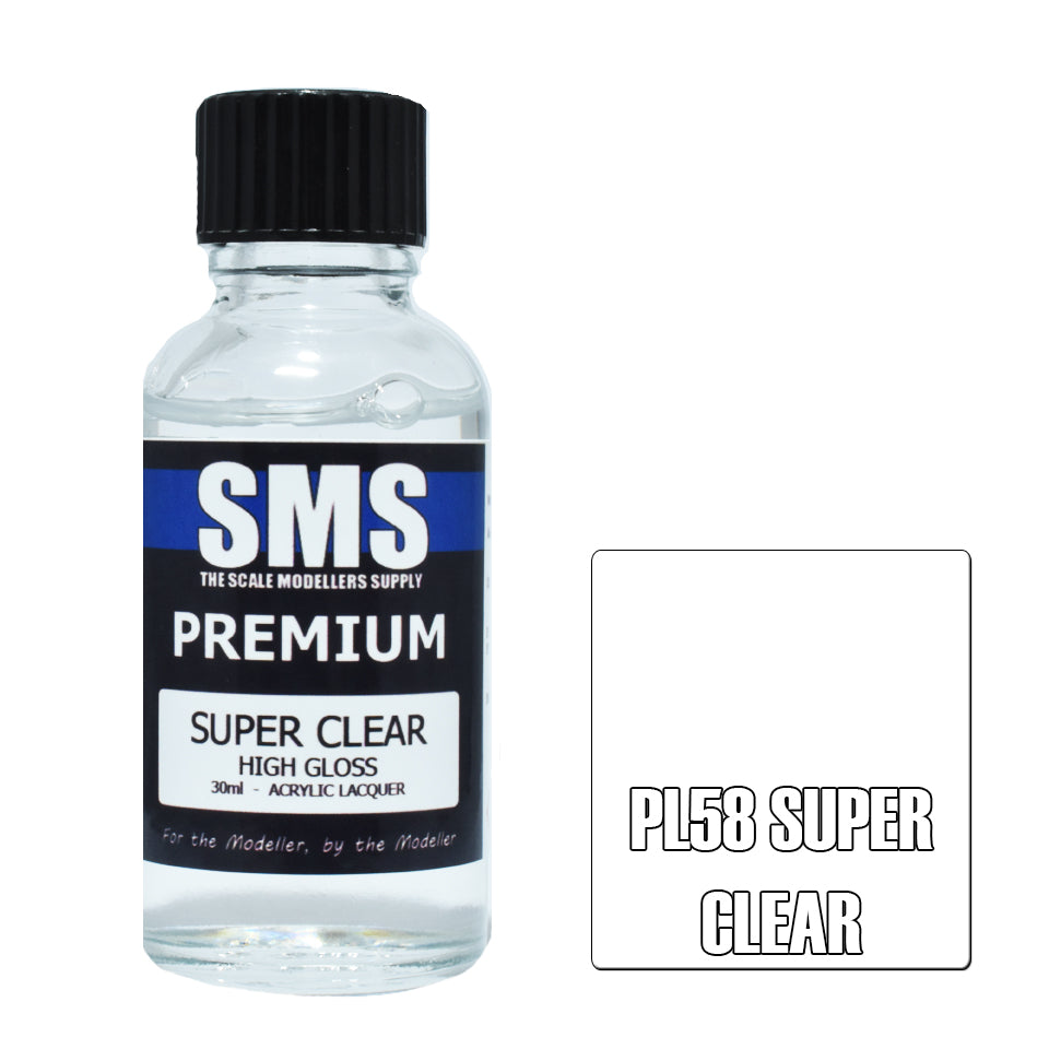 SMS Airbrush paint 30Ml Premium Super Clear Acrylic Lacquer Scale Modellers Supply