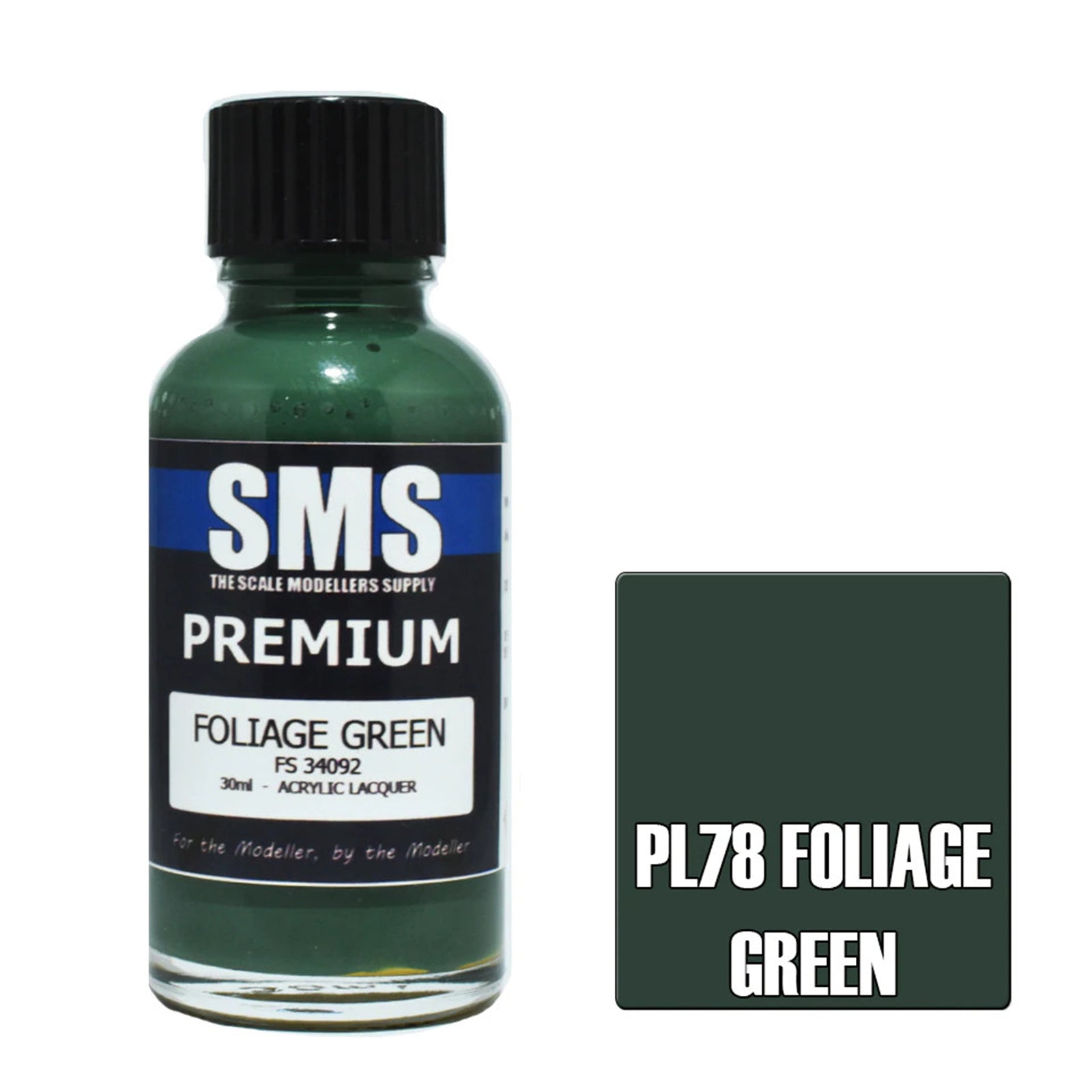 SMS Airbrush Paint 30ML PREMIUM FOLIAGE GREEN ACRYLIC LACQUER
