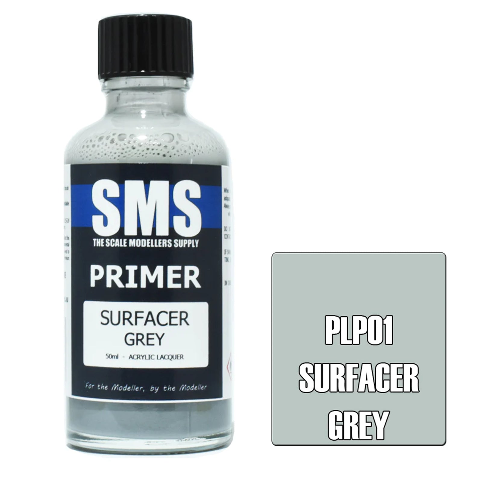 SMS Airbrush Paint 50ML PRIMER SURFACER GREY ACRYLIC LACQUER