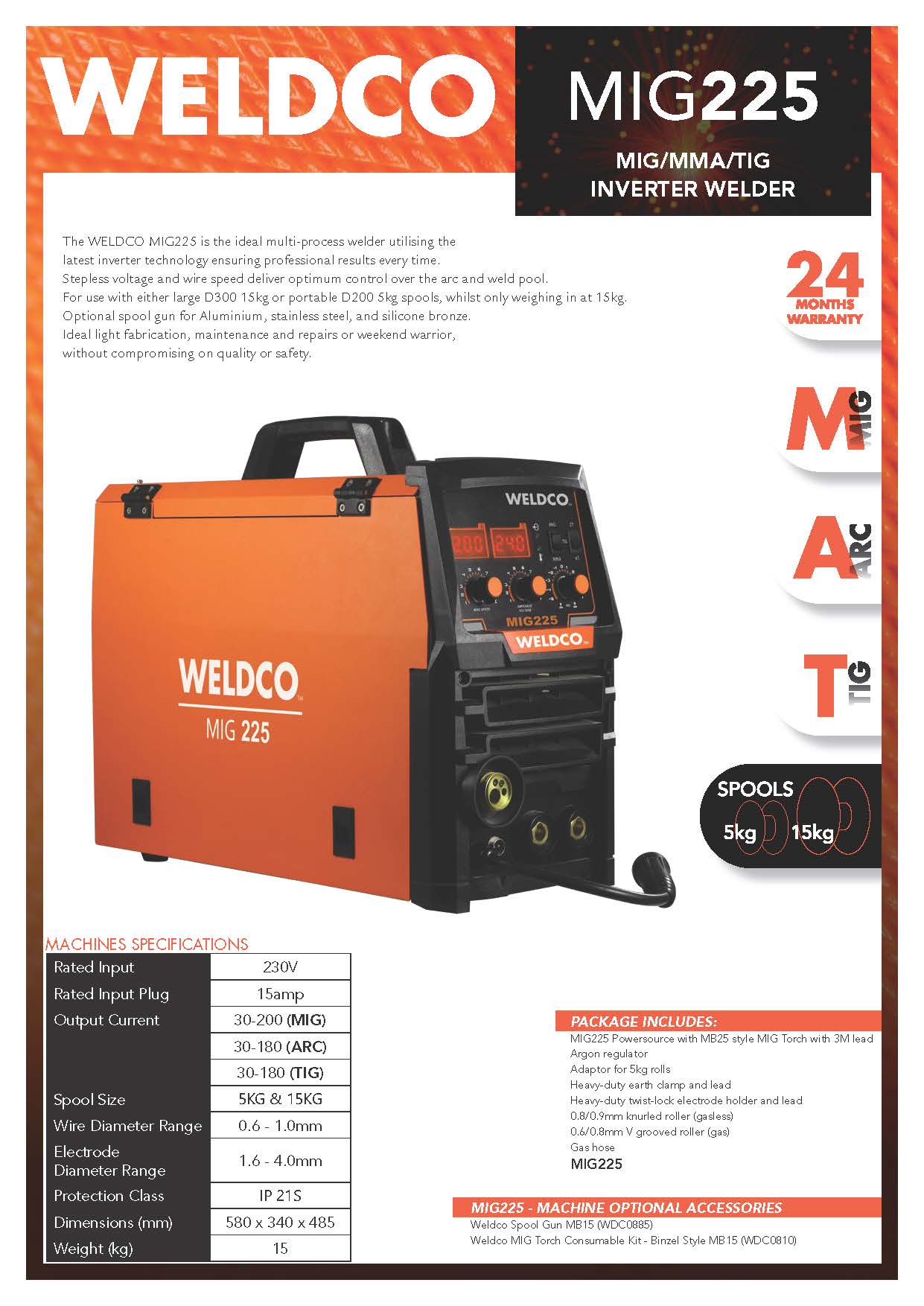 Weldco Mig Welding Machine 225