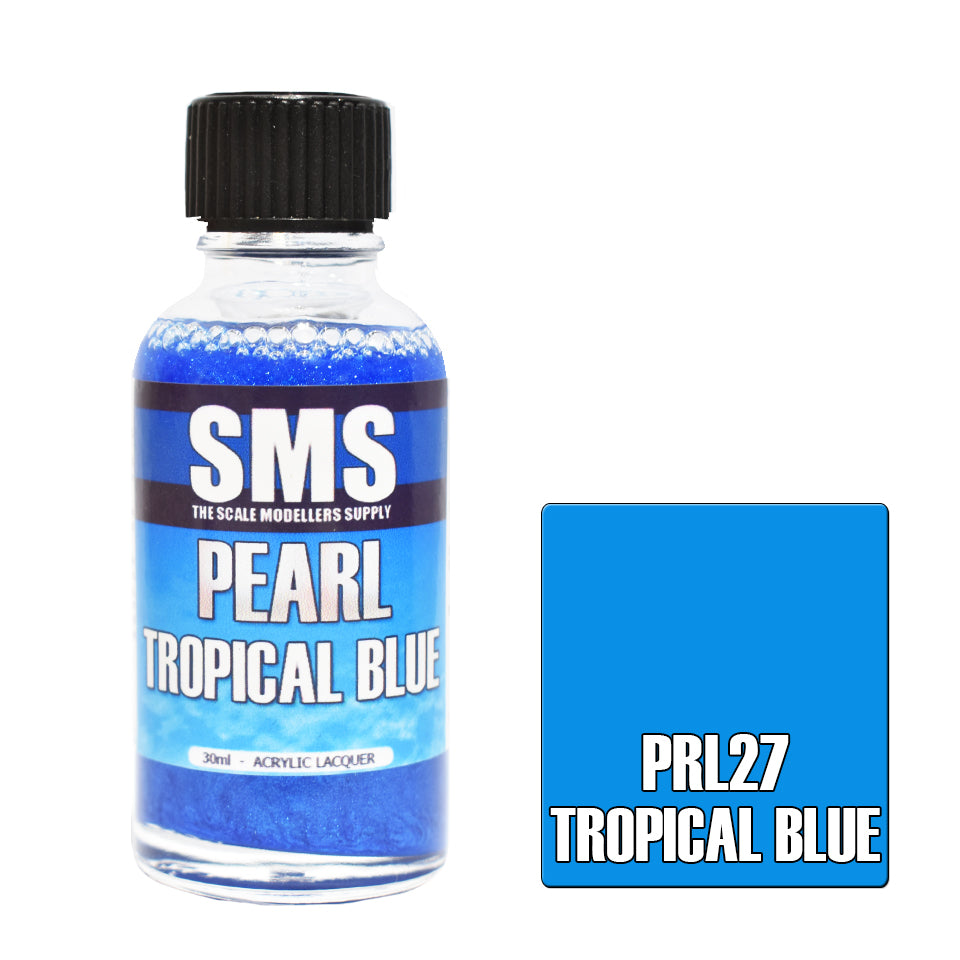 SMS Airbrush paint 30Ml Pearl Tropical Blue Acrylic Lacquer Scale Modellers Supply