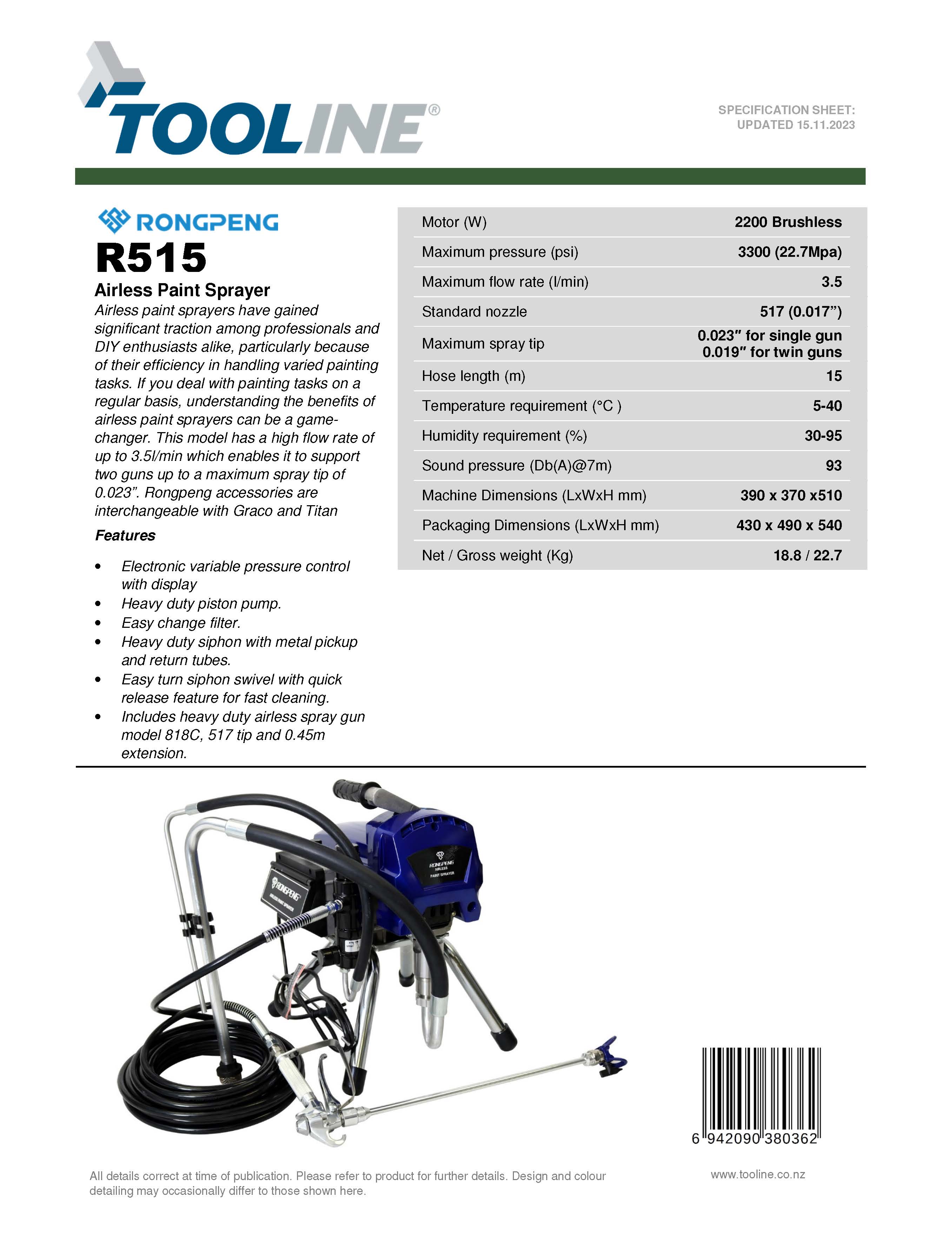 Rongpeng R515 Airless Paint Sprayer