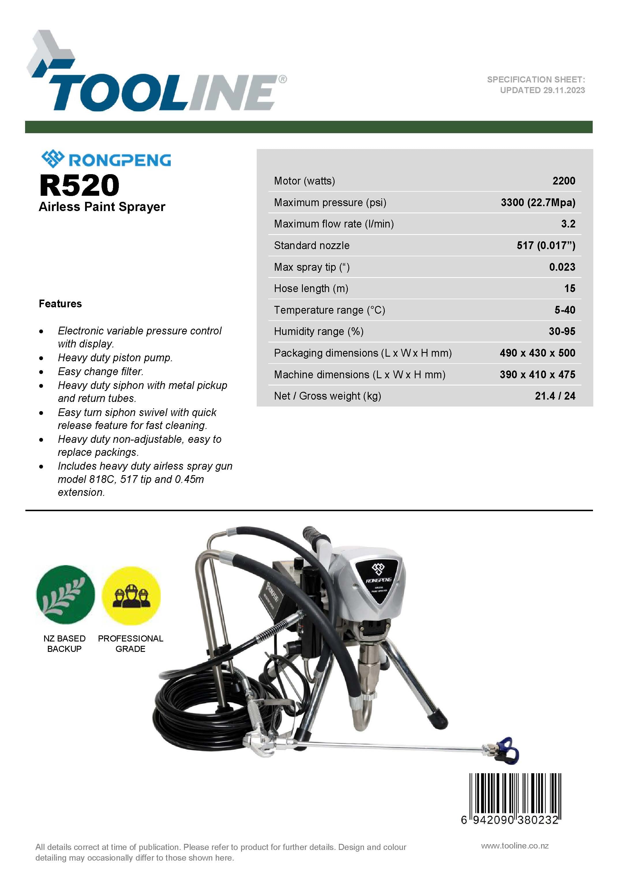 Rongpeng R520 Airless Paint Sprayer